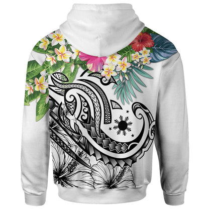 The Philippines Hoodie Summer Plumeria White