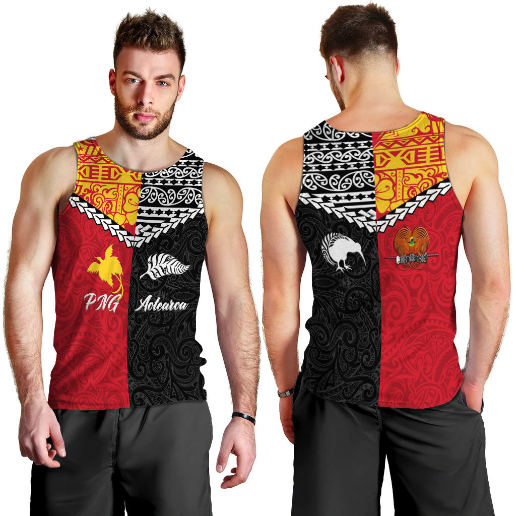 Papua New Guinea Combine New Zealand Maori Aotearoa Heritage Men Tank Top