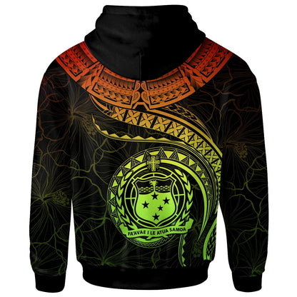 Polynesian Samoa Personalised Hoodie Samoan Waves Reggae
