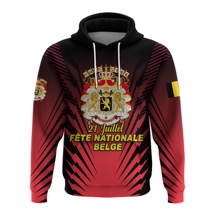Belgium Independence Day Hoodie Coat Of Arms