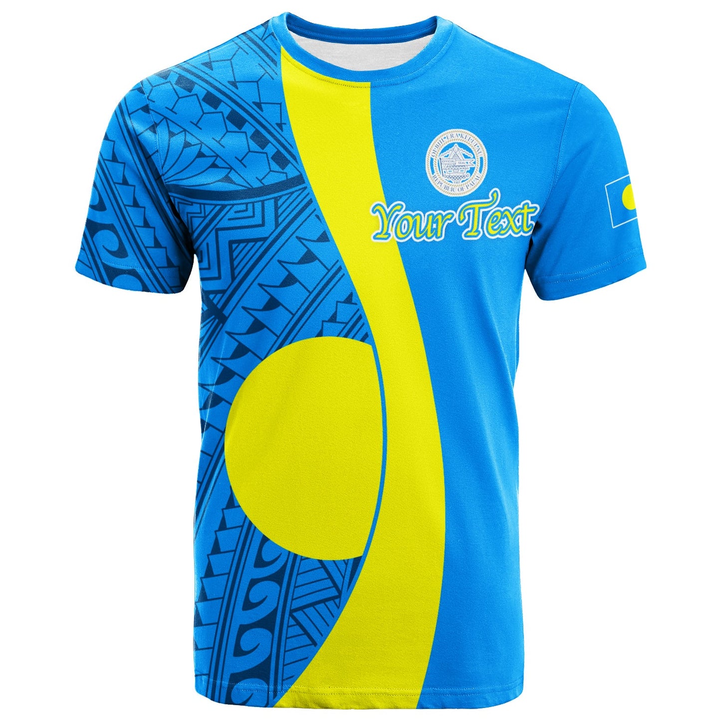(Custom Personalised) Palau T Shirt Tribal Pattern 2