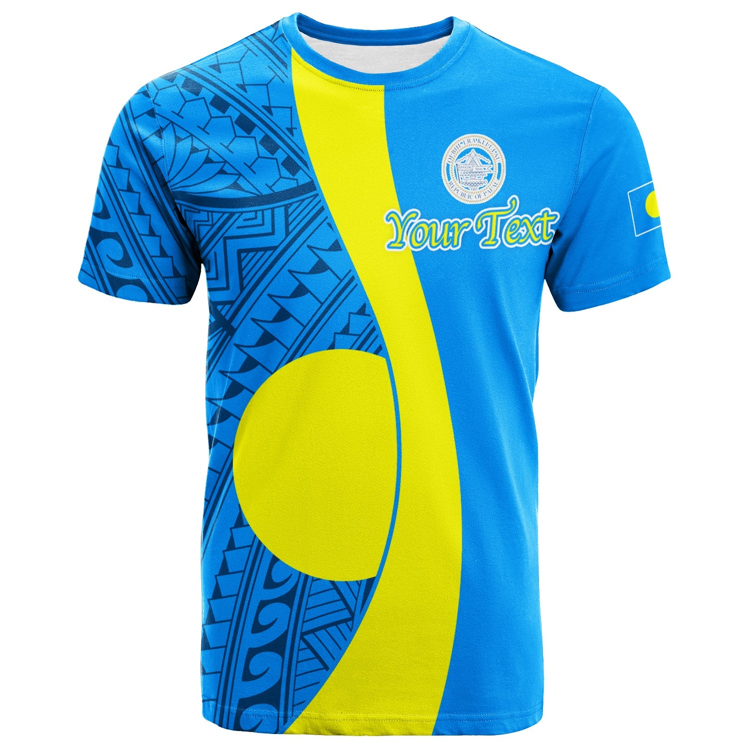 (Custom Personalised) Palau T Shirt Tribal Pattern 2