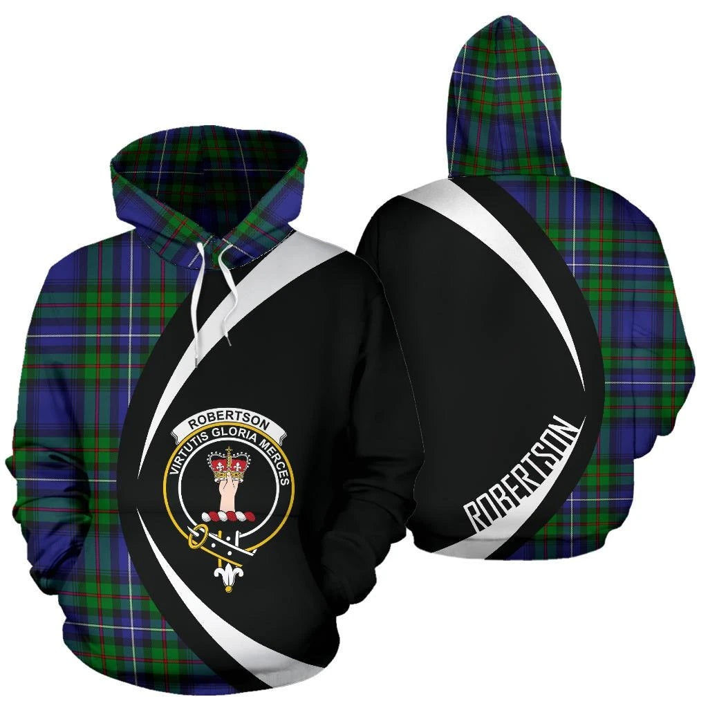 Printivon Robertson Hunting Modern Tartan Crest Hoodie Circle Style