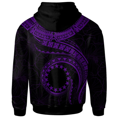 Cook Islands Polynesian Hoodie Cook Islands Waves (Purple)