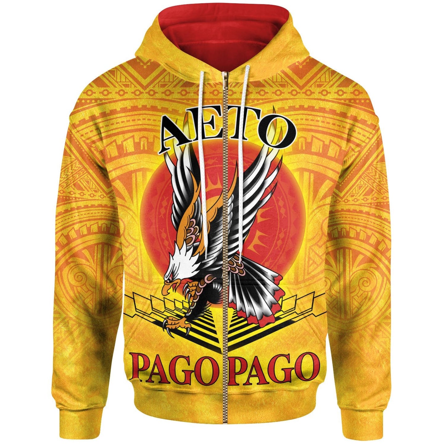 American Samoa Zip Up Hoodie Pago Pago Aeto Ver 2