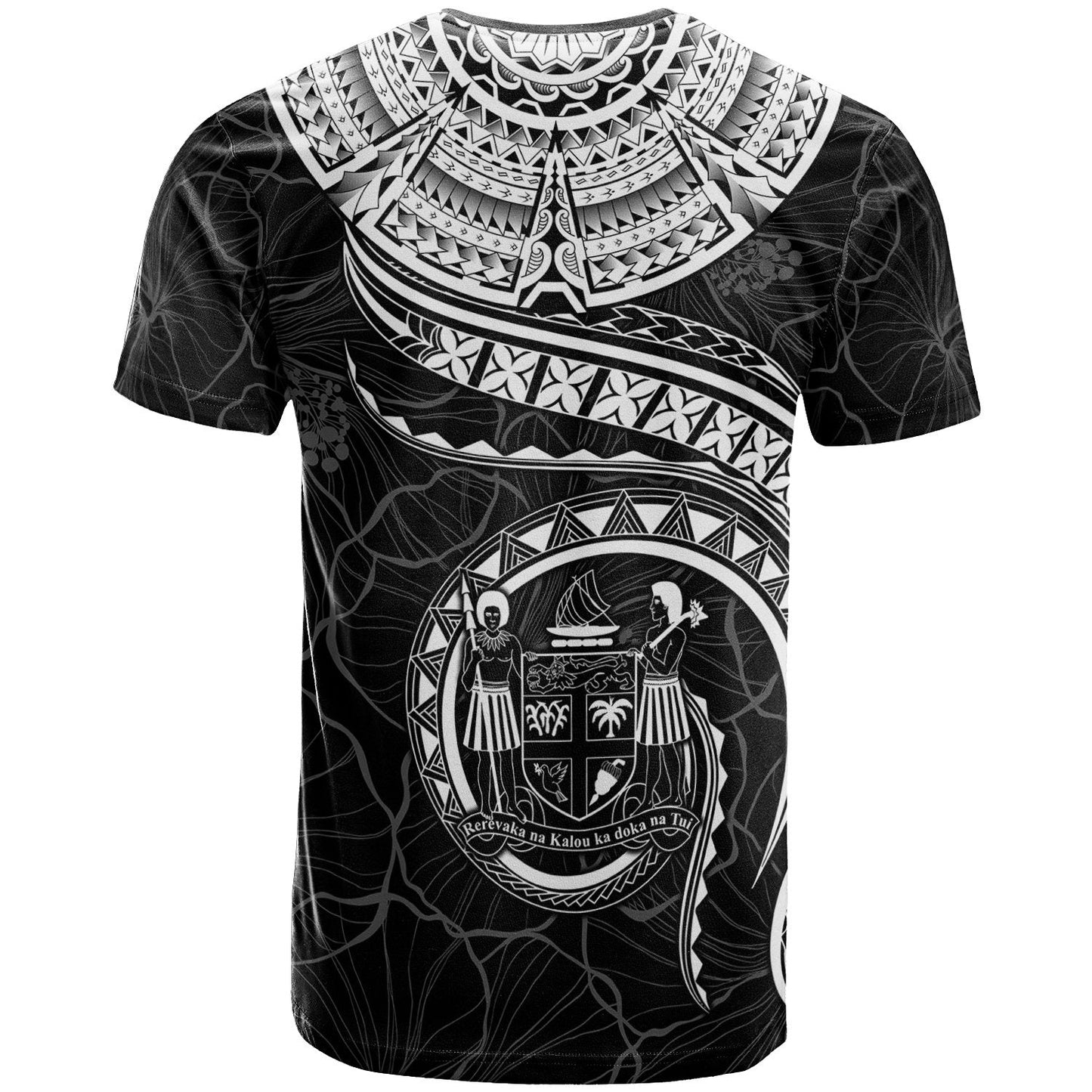 Fiji Polynesian T Shirt Fiji Waves White