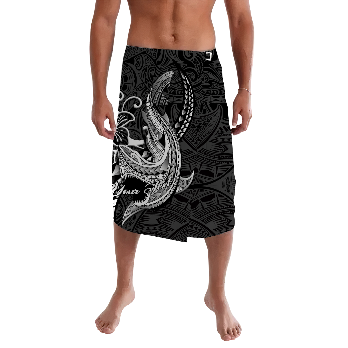 (Custom Personalised) Polynesian Shark Tattoo Hawaii Tribal Lavalava -