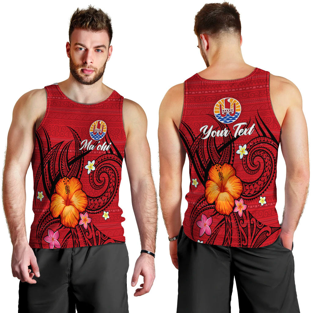 Custom Personalised Tahiti Maohi Men Tank Top Hibiscus With Tribal