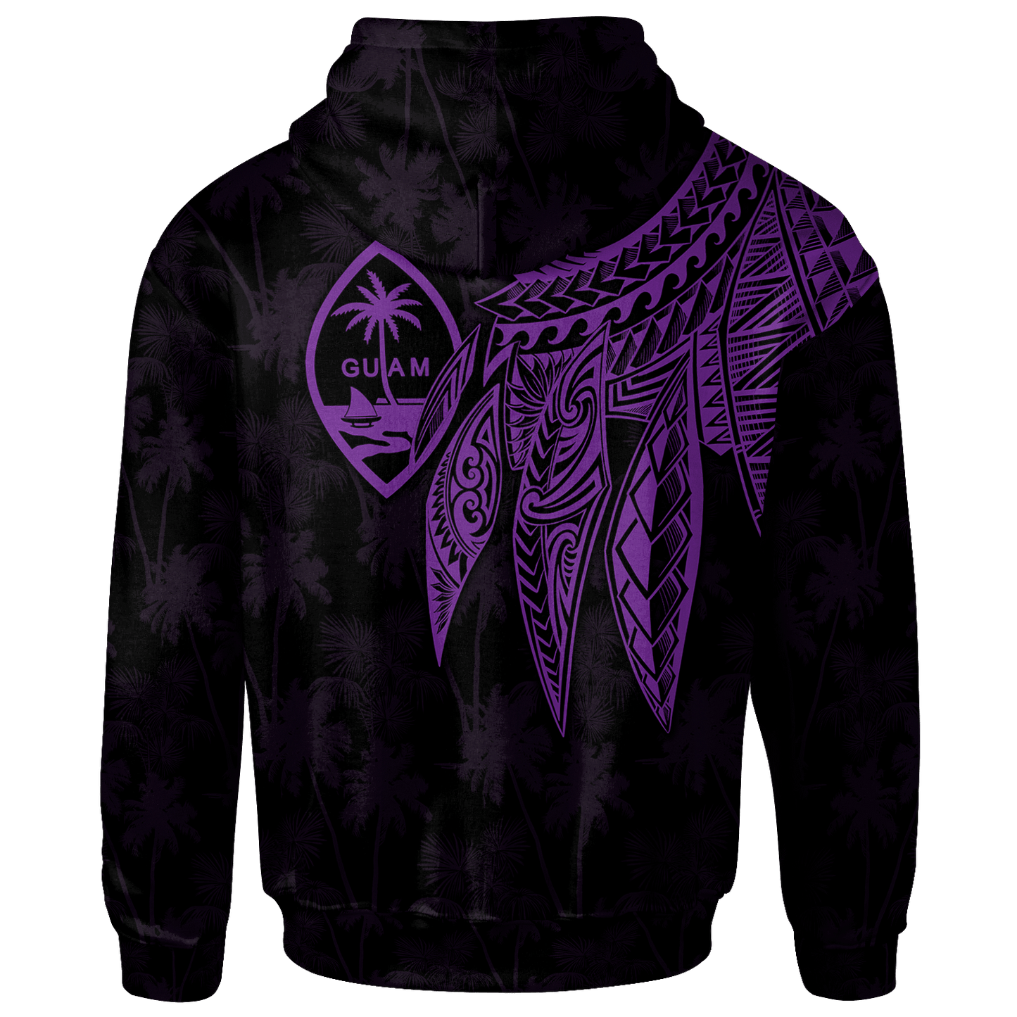 Guam Hoodie Polynesian Wings Purple