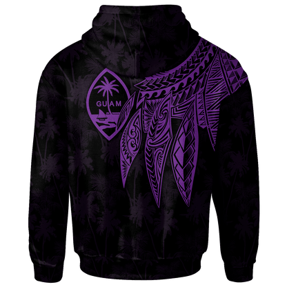 Guam Hoodie Polynesian Wings Purple