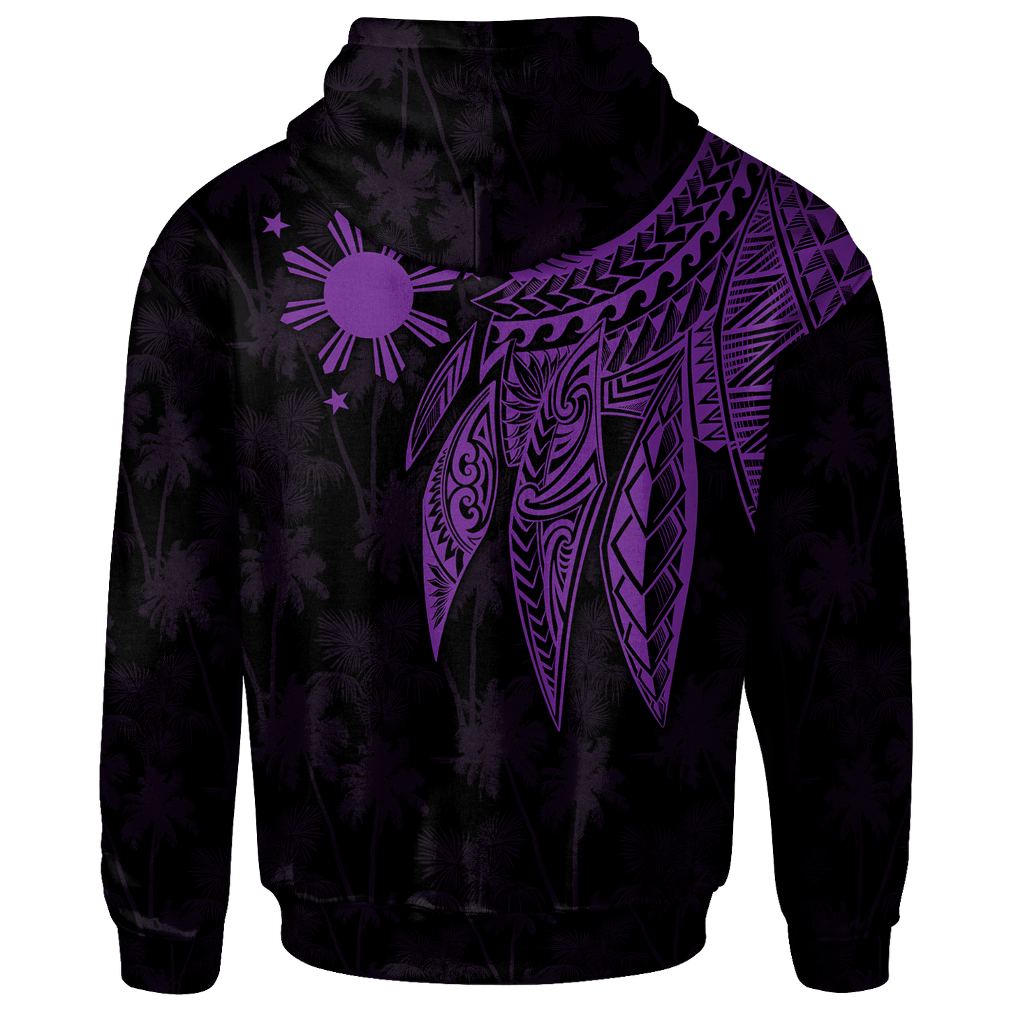 The Philippines Hoodie Polynesian Wings Purple