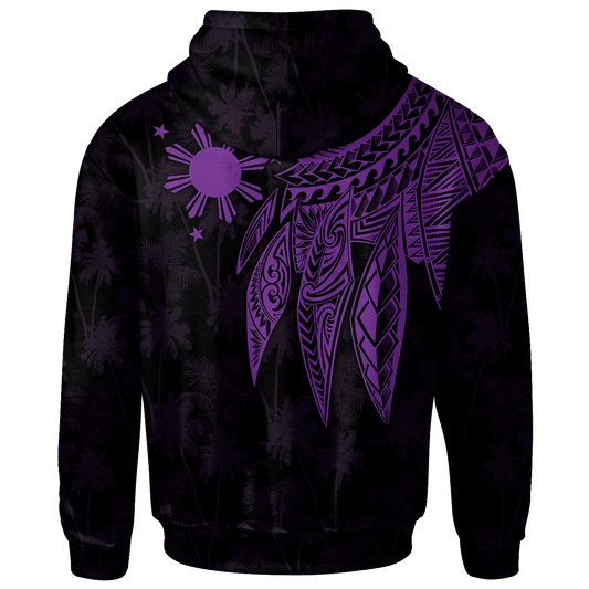 The Philippines Hoodie Polynesian Wings Purple
