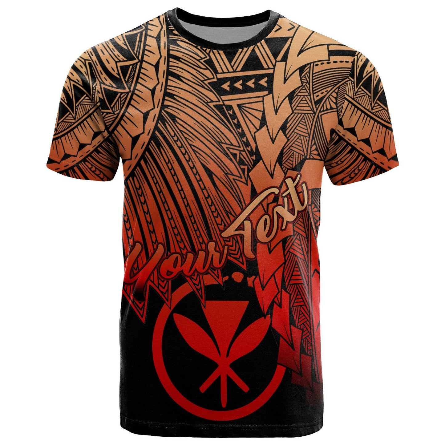 Hawaii Polynesian Custom Personalised T-Shirt - Tribal Wave Tattoo Red Ver 2