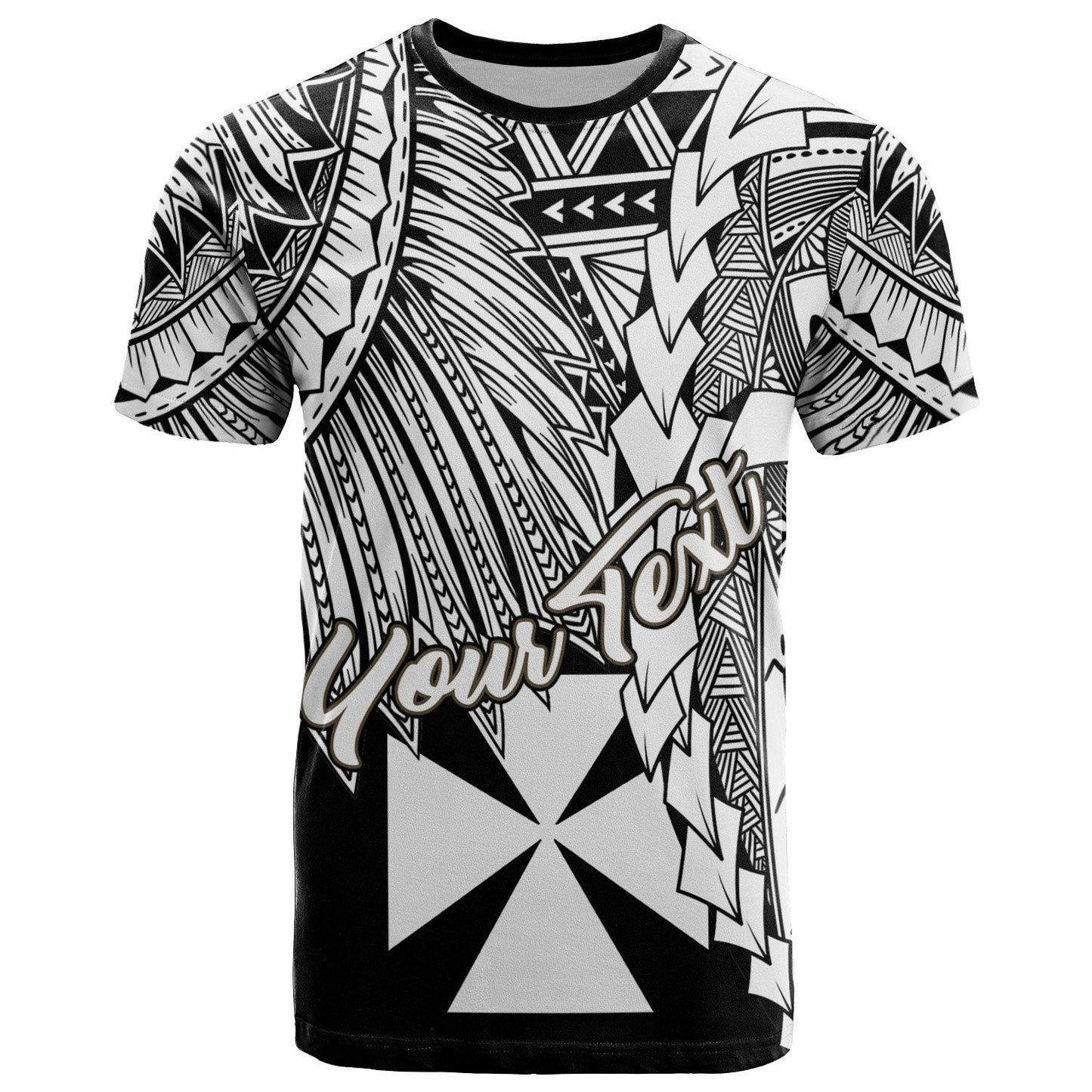 Wallis And Futuna Polynesian Custom Personalised T-Shirt - Tribal Wave Tattoo White