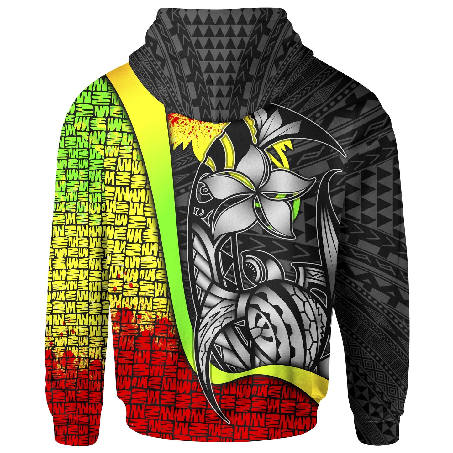 Papua New Guinea Polynesian Hoodie Reggae Turtle with Hook
