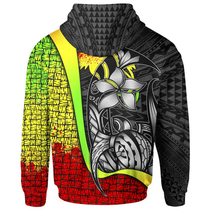 Papua New Guinea Polynesian Hoodie Reggae Turtle with Hook