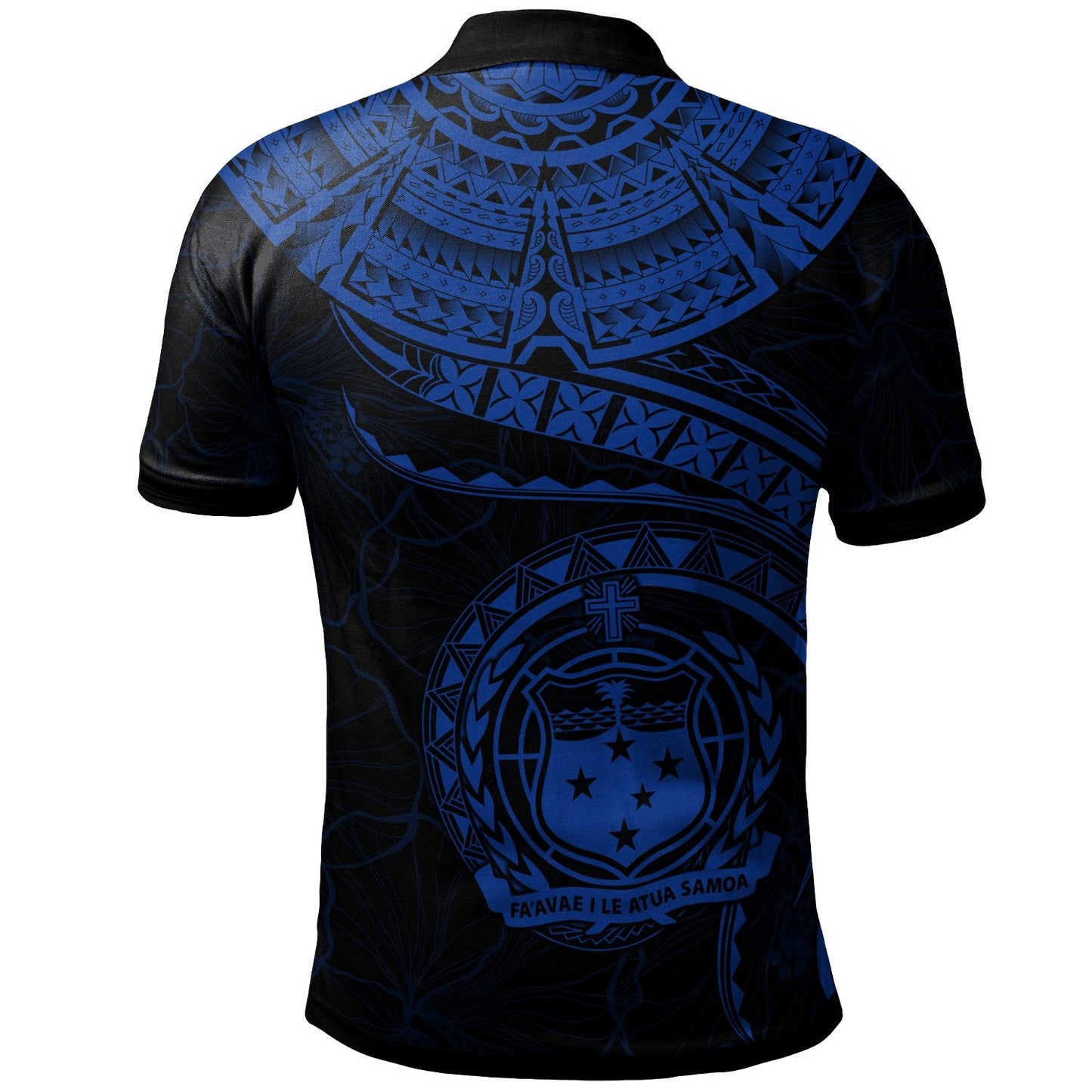 Polynesian Samoa Personalised Polo Shirt - Samoan Waves Blue