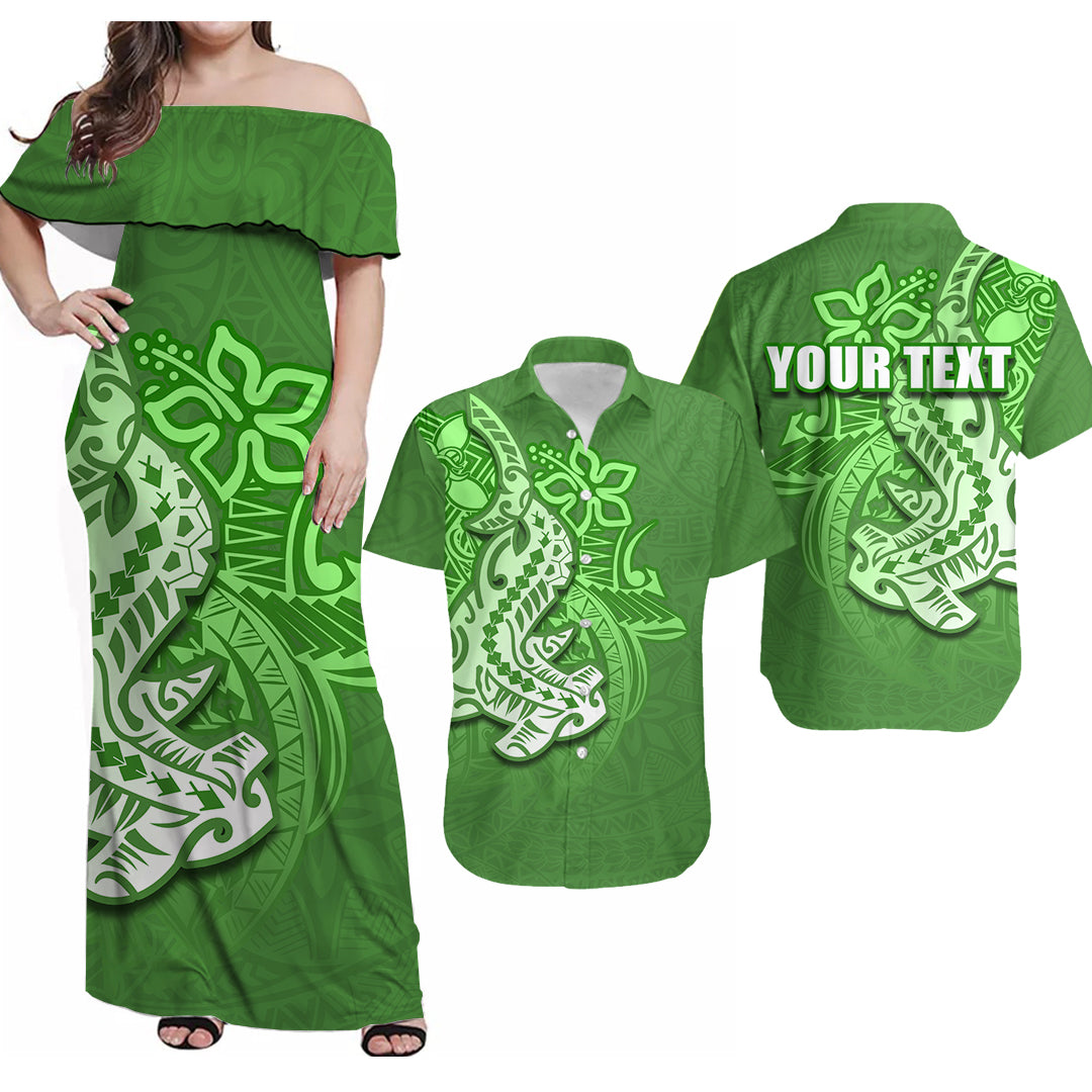 (Custom Personalised) Hammerhead shark Hawaii His And Her Matching Outfits Combo Polynesian Dress And Shirt Polynesian Style No.3