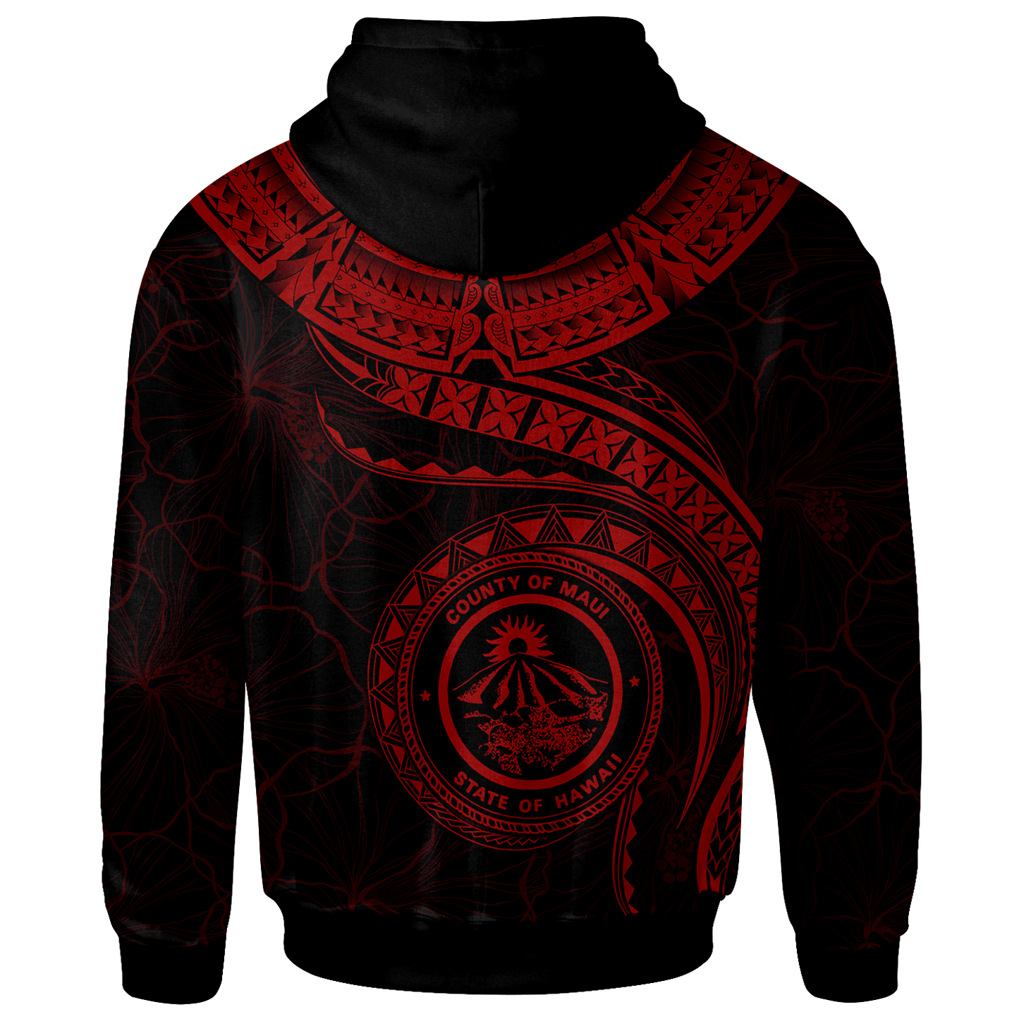 Polynesian Hawaii Hoodie Maui Polynesian Waves Red