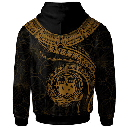 Polynesian Samoa Hoodie Samoan Waves (Golden)