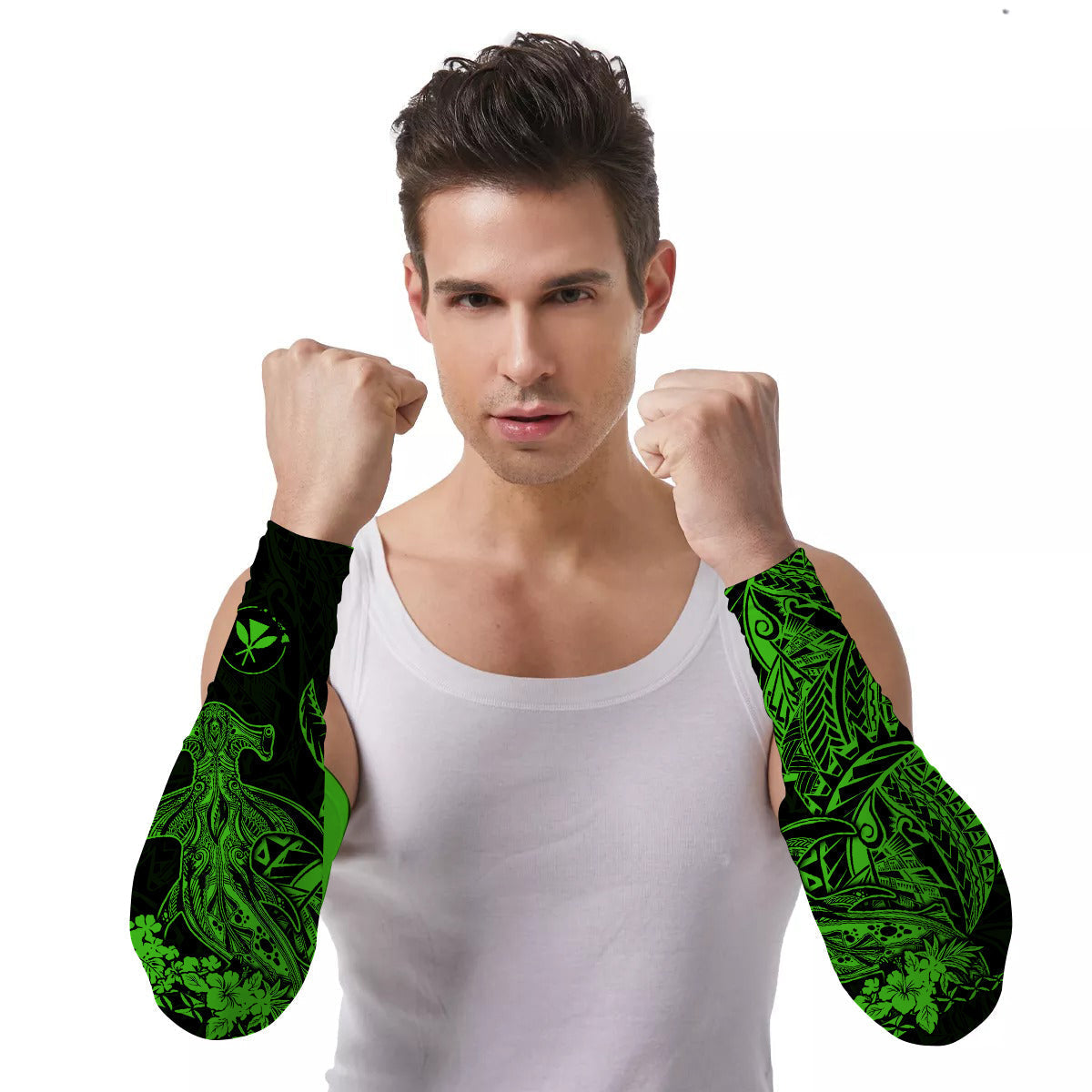 Arm Sleeves (Set of Two) Hawaii Wild Hammerhead Sharks Ver.07