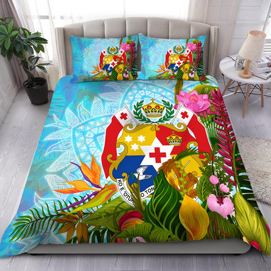 Tonga Bedding Set Tropical Flowers Boho Style
