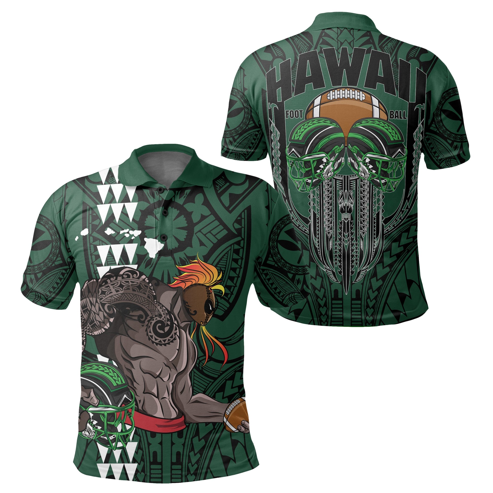 Hawaii Football Polynesian Warrior Polo Shirt - AH - July Style