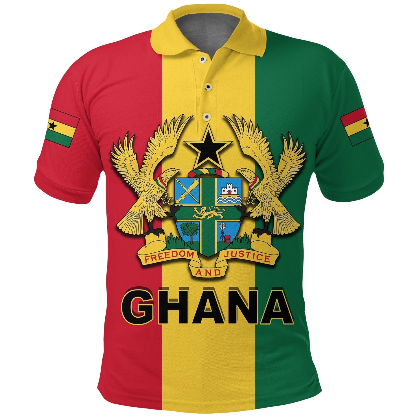 Custom Ghana Flag Polo Shirt ver2