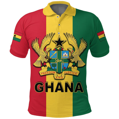 Custom Ghana Flag Polo Shirt ver2