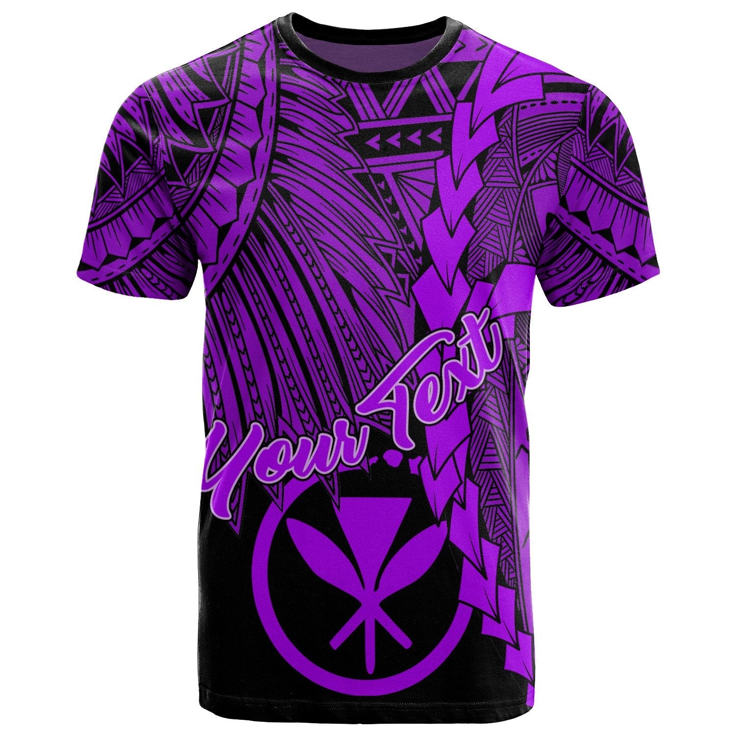 Hawaii Polynesian Custom Personalised T Shirt Tribal Wave Tattoo Purple