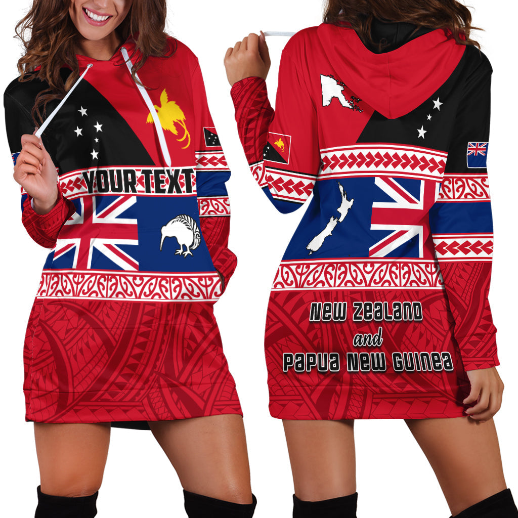 Custom Personalised Papua New Guinea and New Zealand Hoodie Dress Polynesian PNG and NZ