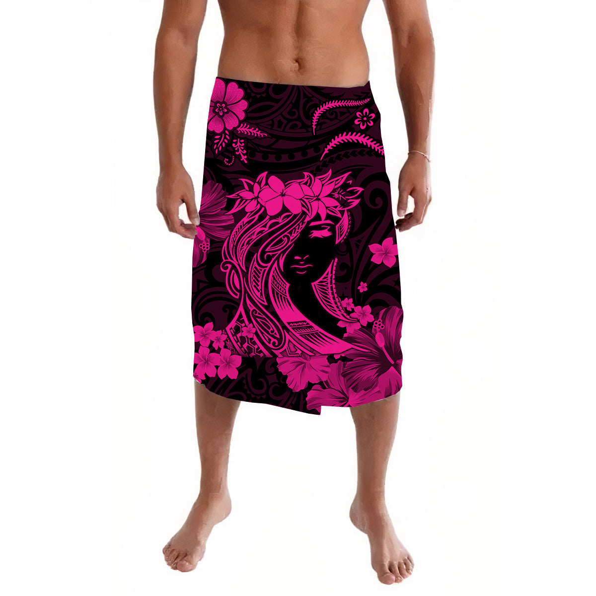 Hawaii Lavalava Polynesia Pink Attractive Hula Girl