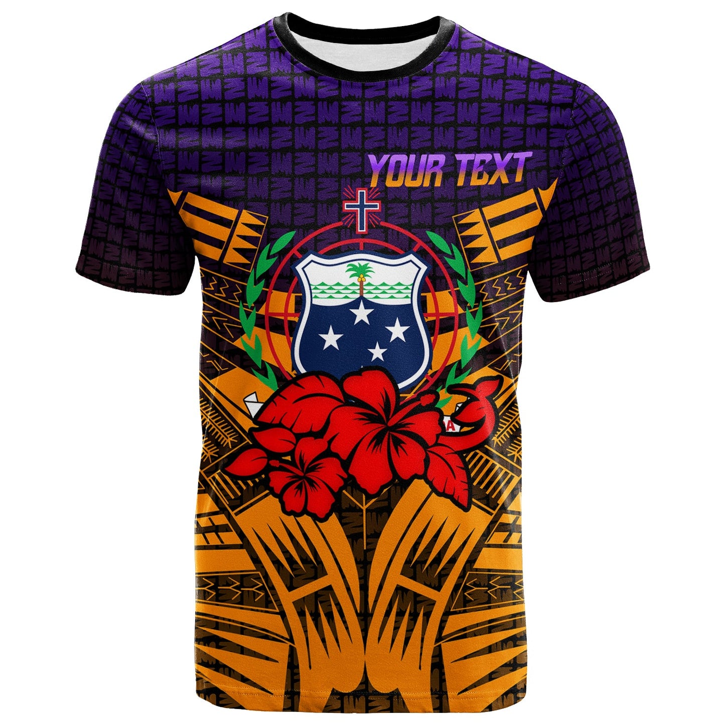 Custom Personalised Samoa T - Shirt - Hibiscus With Tribal -