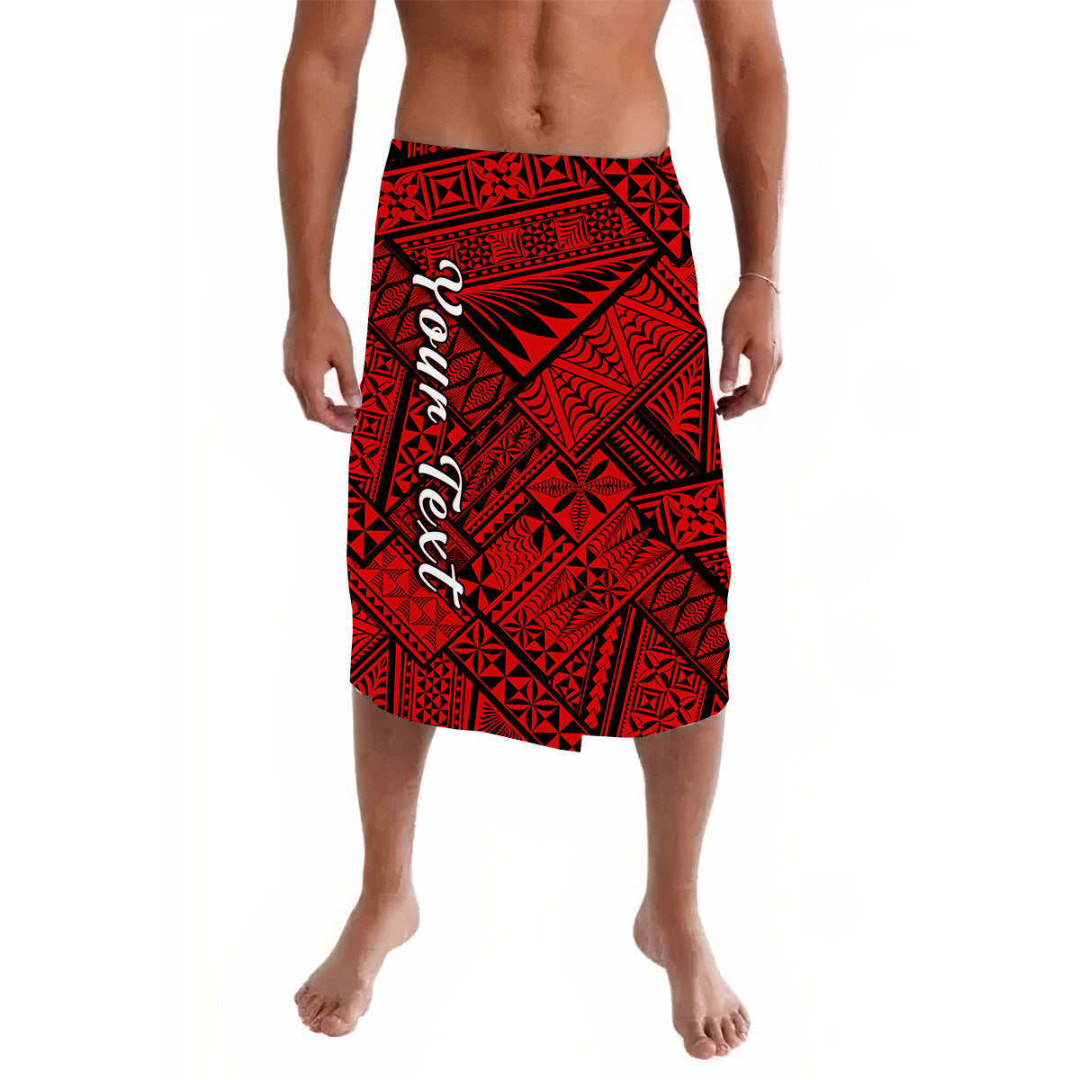 (Custom Personalised) Polynesia Lavalava Ngatu Tonga Pattern Special Red