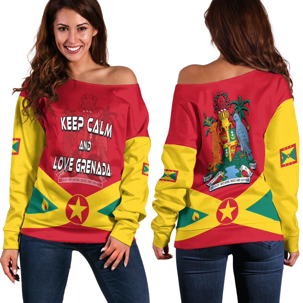 Grenada Women Off Shoulder Keep Calm and Love Grenada
