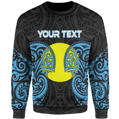 Palau Polynesian Custom Personalised Sweater Spirit Style Blue