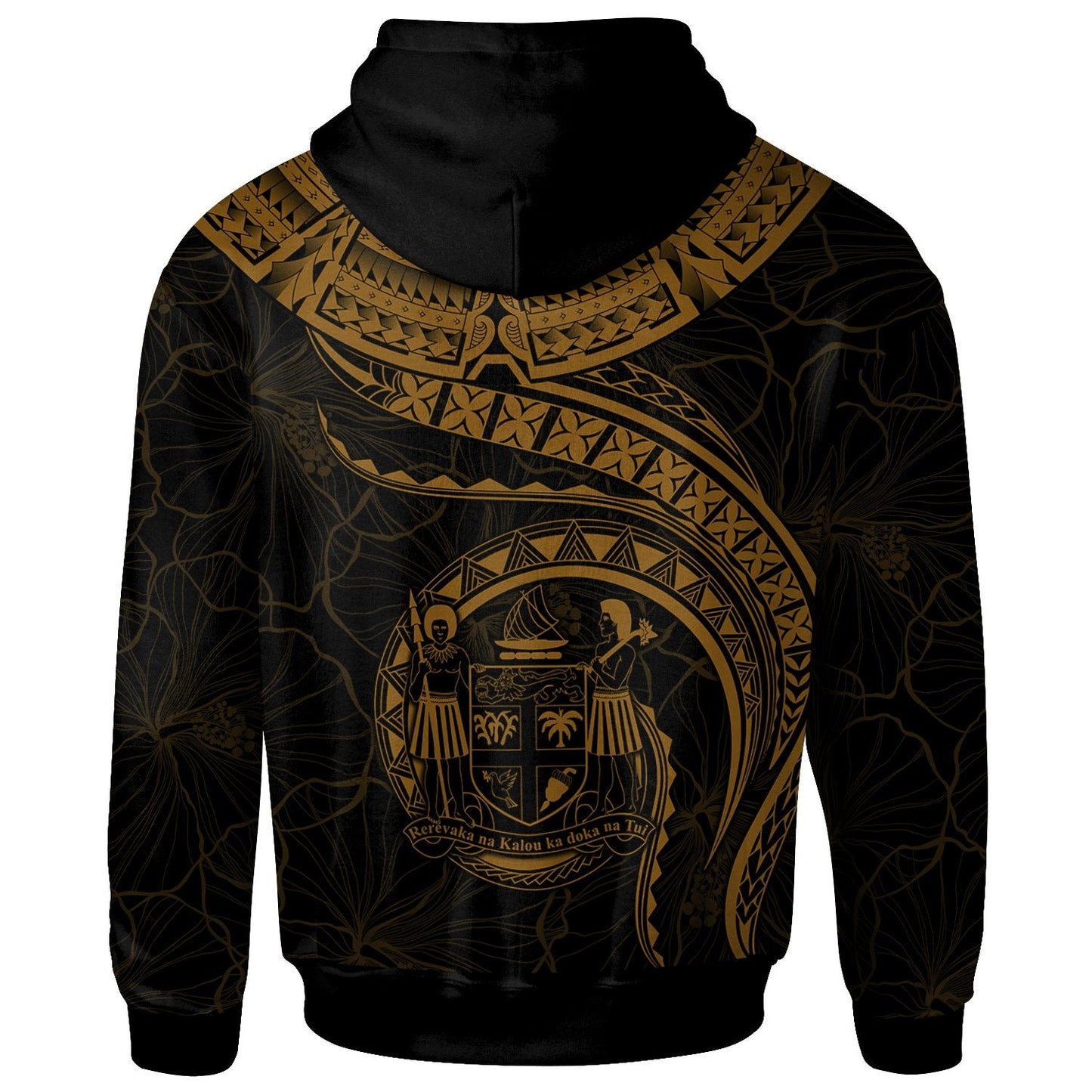 Fiji Polynesian Hoodie Fiji Waves Golden