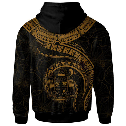 Fiji Polynesian Hoodie Fiji Waves Golden