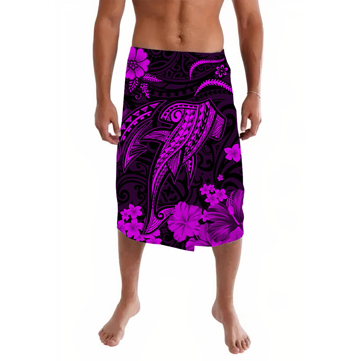 Hawaii Lavalava Polynesia Purple Shark