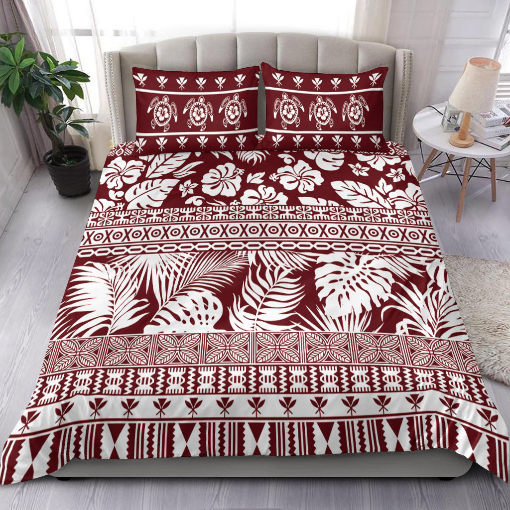 Hawaii Bedding Set Pattern Version Special Red