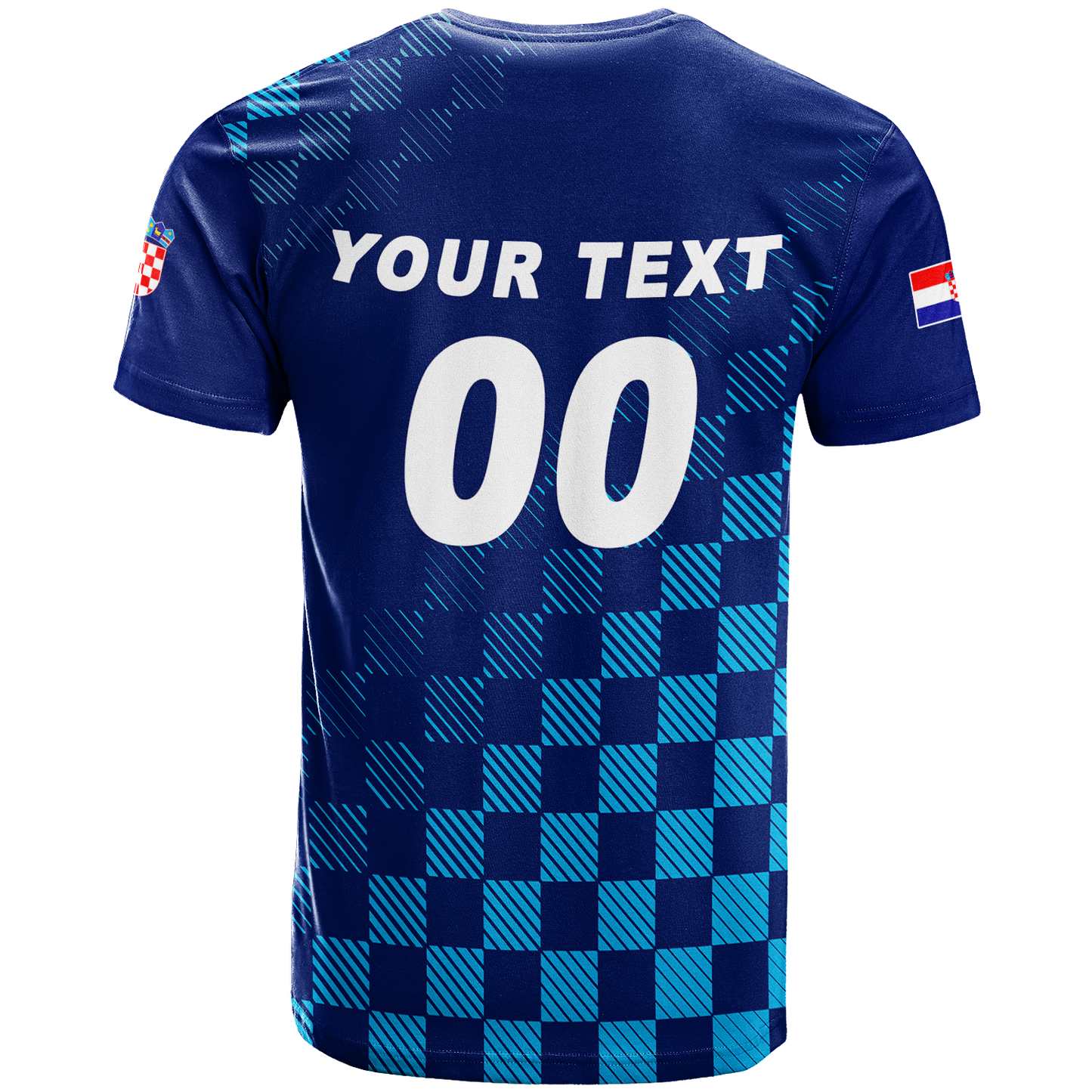 Custom Croatia Football 2022 Champions Pride T Shirt Blue
