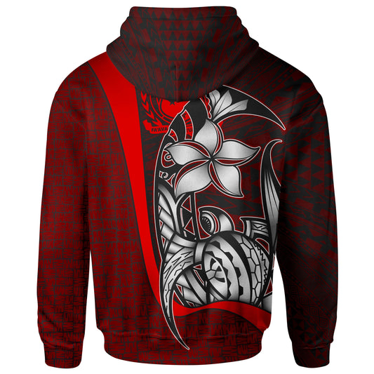 Custom Text Samoa Polynesian Custom Personalised Hoodie Red Turtle with Hook