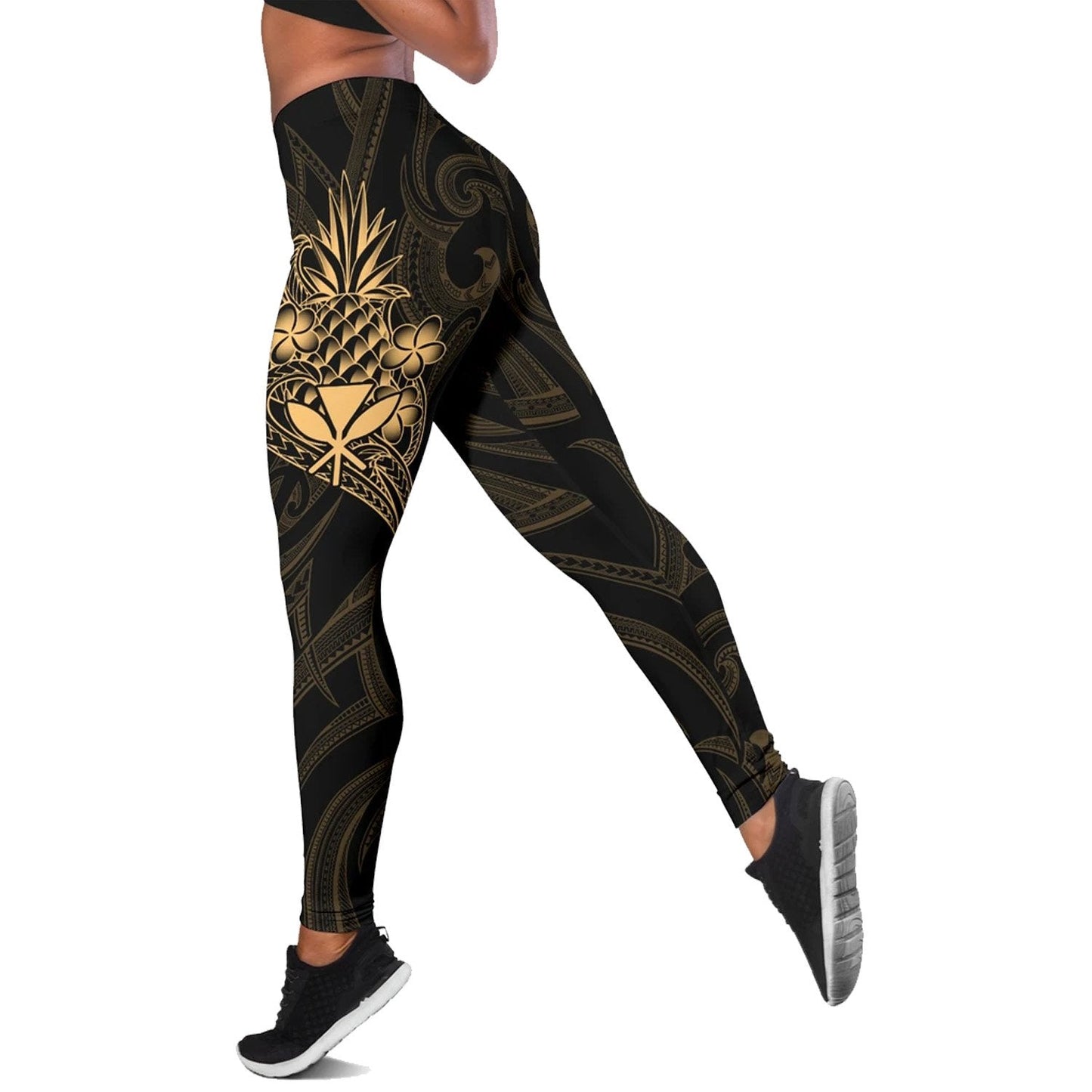 Polynesian Hawaii Women's Leggings - Gold Pineapple