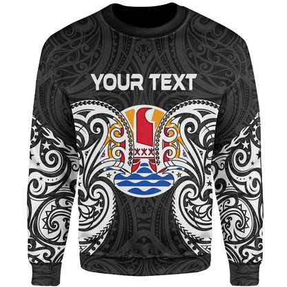 Tahiti Polynesian Custom Personalised Sweater Spirit Style White