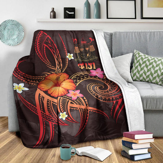 Fiji Polynesian Premium Blanket Legend of Fiji Red