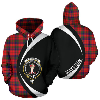Printivon Robertson Modern Tartan Crest Hoodie Circle Style