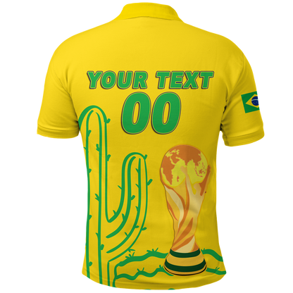 Custom Brazil Champion Polo Shirt Football 2022 LT12