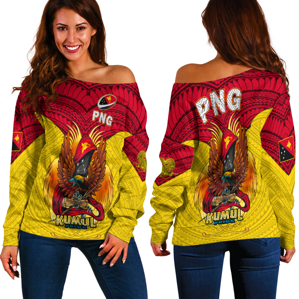 Papua New Guinea Rugby Kumul Pride Women Off Shoulder Sweater