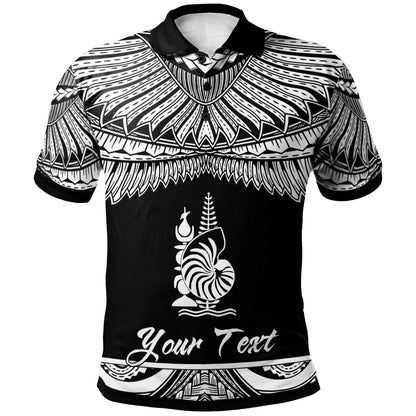 New Caledonia Polynesian Custom Personalised Polo Shirt - Poly Tattoo White Version