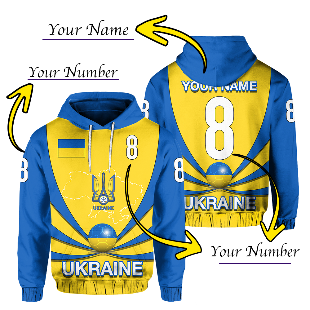 Custom Ukraine Football 2021 Hoodie0